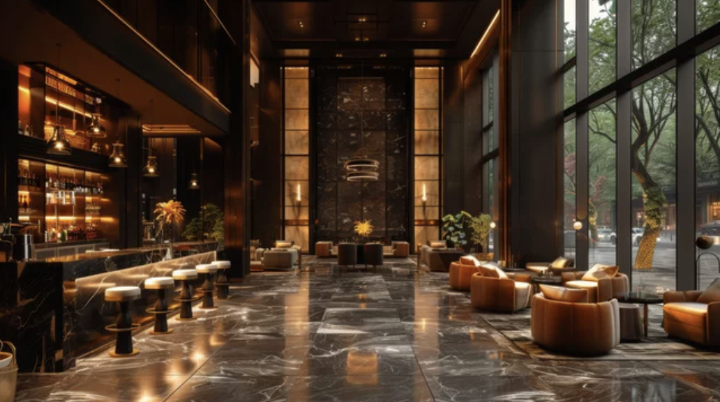 Thiết kế chiếu sáng quầy bar khách sạn