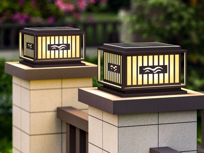 Đèn trụ cổng được làm từ nhiều chất liệu