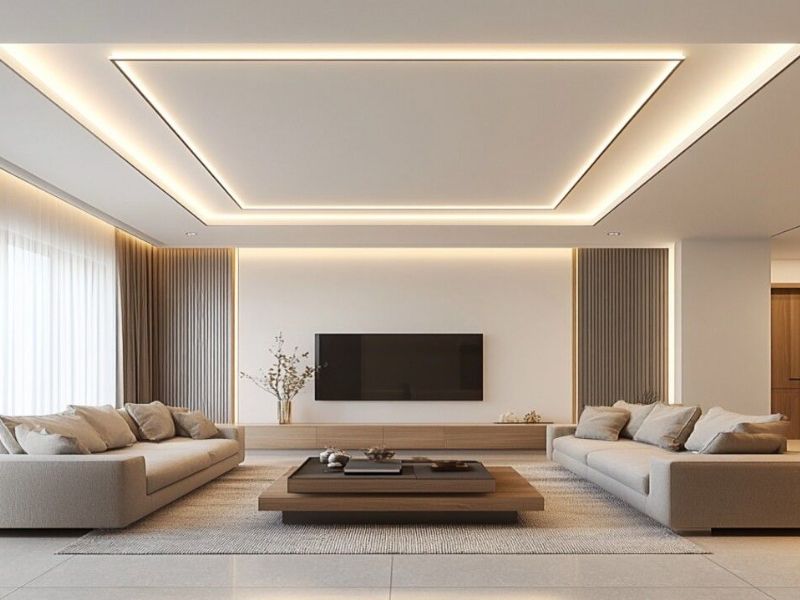 Đèn tuýp LED T5 giúp tăng chiều sâu cho trần thạch cao