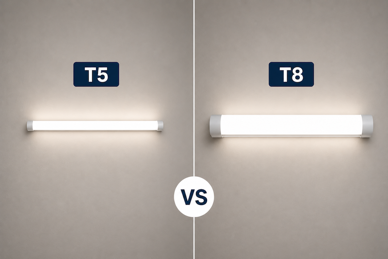 Nên chọn đèn tuýp LED gắn tường T5 hay T8?