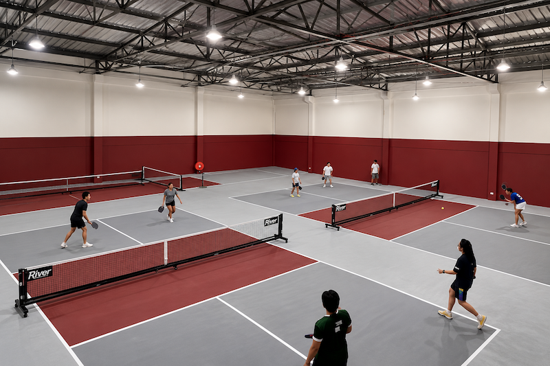 Cách bố trí đèn sân Pickleball chuẩn kỹ thuật